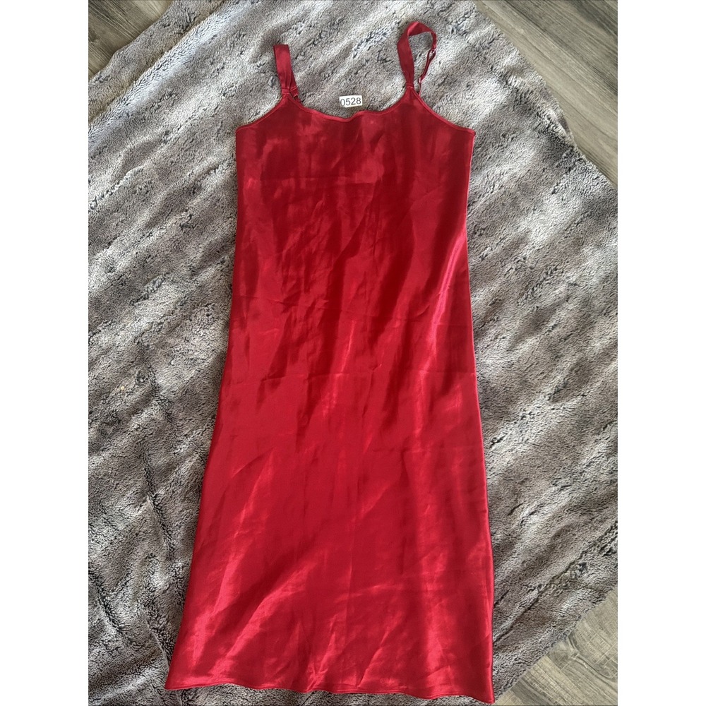 Morgan Taylor intimates Red Night Slip Satin Lingerie Sz S READ